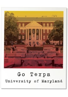 Maryland Terrapins 3.5" Polaroid Rugged Stickers - Red