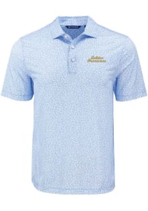 Cutter and Buck Tulsa Golden Hurricane Mens Light Blue Script Short Sleeve Polo
