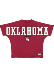 Pressbox Oklahoma Sooners Womens Crimson Flannigan Short Sleeve T-Shirt