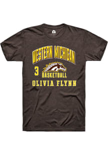 Olivia Flynn Western Michigan Broncos Brown NIL Arch Logo Short Sleeve Player T Shirt