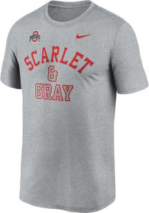 Nike Ohio State Buckeyes Grey Primetime Short Sleeve T Shirt