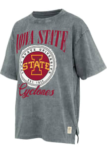 Pressbox Iowa State Cyclones Womens Charcoal Falkland Moonstone Short Sleeve T-Shirt