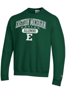 Champion Eastern Michigan Eagles Mens Green Pill Box Alumni Powerblend Long Sleeve Crew Sweatshirt