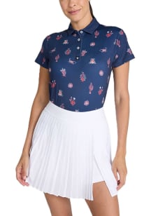 Arizona Wildcats Womens Navy Blue Deserted Short Sleeve Polo Shirt