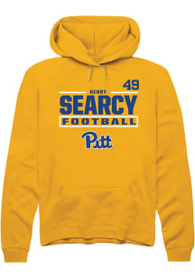 Henry Searcy Pitt Panthers Mens Gold Football NIL Stacked Box Player Hood