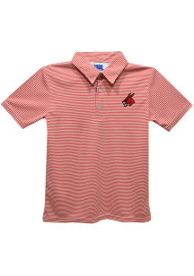 Vive La Fete Central Missouri Mules Youth Cardinal Pencil Stripe Short Sleeve Polo Shirt