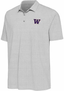 Antigua Washington Huskies Mens White Intersect Short Sleeve Polo