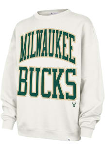 47 Milwaukee Bucks Womens White Oversized Crew Sweatshirt