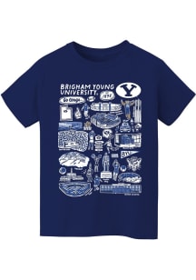 Vive La Fete BYU Cougars Youth Navy Blue Impressions Short Sleeve T-Shirt