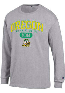Champion Oregon Ducks Grey Pill Box Mom Jersey Long Sleeve T Shirt