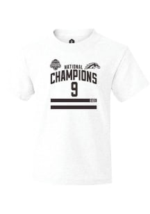 Zach Bade Western Michigan Broncos Youth White NIL 2025 National Champions Shirzee Player Tee