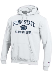 Champion Penn State Nittany Lions Mens White Class of 2025 Text Powerblend Long Sleeve Hoodie