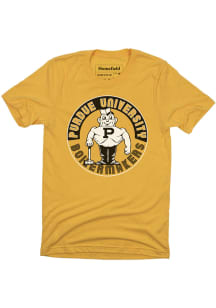Homefield Purdue Boilermakers Gold Retro Short Sleeve Fashion T Shirt