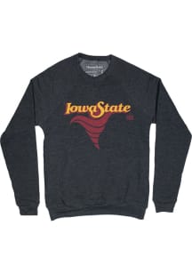 Homefield Iowa State Cyclones Mens Black Vintage Script Long Sleeve Fashion Sweatshirt