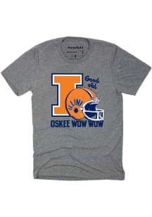 Homefield Illinois Fighting Illini Grey Oskee Wow Wow Short Sleeve Fashion T Shirt