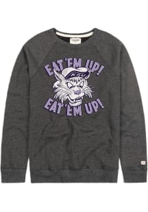 Homefield K-State Wildcats Mens Charcoal Eat Em Up Vintage Long Sleeve Fashion Sweatshirt