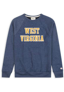 Homefield West Virginia Mountaineers Mens Navy Blue Team Name Long Sleeve Fashion Sweatshirt