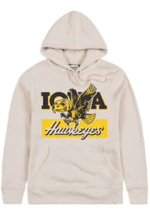Homefield Iowa Hawkeyes Mens Oatmeal Number 1 Throwback Hawk Fashion Hood