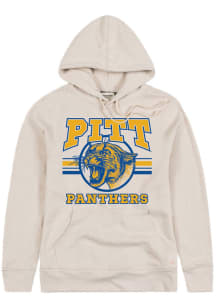 Homefield Pitt Panthers Mens Oatmeal Vintage Logo Roaring Panthers Fashion Hood