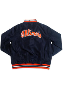 Homefield Illinois Fighting Illini Mens Navy Blue Script Bomber Light Weight Jacket