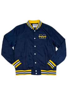 Homefield Michigan Wolverines Mens Blue Script Bomber Light Weight Jacket