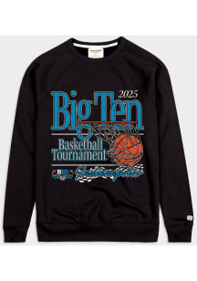 Homefield Big Ten Mens Black 2025 Big Ten Basketball Tournament Long Sleeve Fashion Sweatshirt