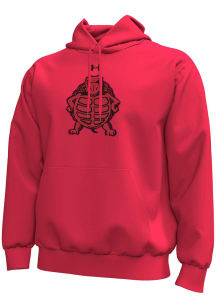 Under Armour Maryland Terrapins Mens Red Vault Testudo Chenille Long Sleeve Hoodie