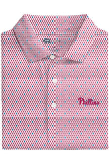 Onward Reserve Philadelphia Phillies Mens Red Custom Team Print Short Sleeve Fashion Polo