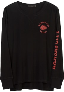 Junk Food Clothing Kansas City Chiefs Womens Black Time Out LS Tee