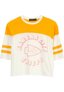 Junk Food Clothing Kansas City Chiefs Womens White Hail Mary Edition Short Sleeve T-Shirt