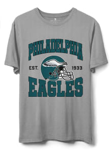 Junk Food Clothing Philadelphia Eagles Grey NFL HELMET Short Sleeve T Shirt