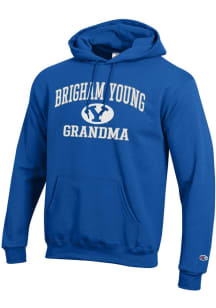 Champion BYU Cougars Mens Blue Grandma Powerblend Long Sleeve Hoodie