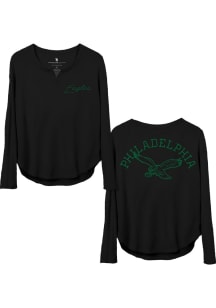 Junk Food Clothing Philadelphia Eagles Womens Black Thermal Comfort LS Tee