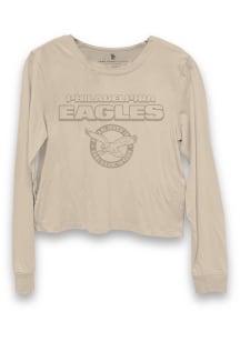 Junk Food Clothing Philadelphia Eagles Womens Brown Cropped LS Tee