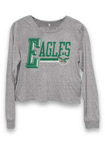 Junk Food Clothing Philadelphia Eagles Womens Grey Cropped LS Tee