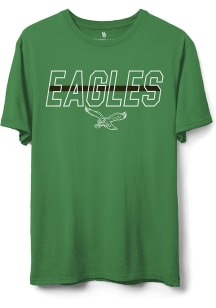 Junk Food Clothing Philadelphia Eagles Kelly Green Lined Up Flea Market Short Sleeve T Shirt