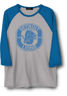 Junk Food Clothing Detroit Lions Grey Elite Raglan Long Sleeve Fashion T Shirt