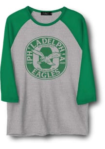 Junk Food Clothing Philadelphia Eagles Grey Elite Raglan Long Sleeve Fashion T Shirt