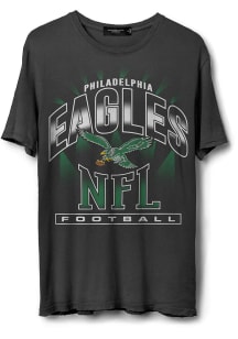 Junk Food Clothing Philadelphia Eagles Charcoal Chrome Vintage Short Sleeve T Shirt