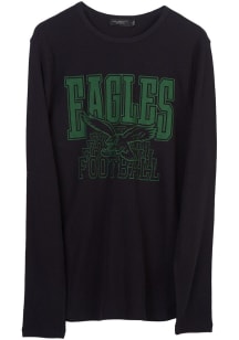 Junk Food Clothing Philadelphia Eagles Black CLASSIC THERMAL Long Sleeve T Shirt