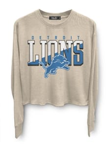 Junk Food Clothing Detroit Lions Womens Oatmeal Crop LS Tee