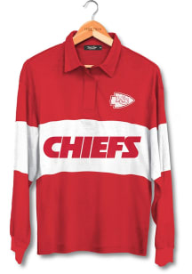 Junk Food Clothing Kansas City Chiefs Womens Oatmeal Rugby LS Tee