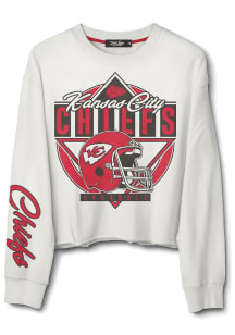 Junk Food Clothing Kansas City Chiefs Womens White Kick Off Crew Sweatshirt