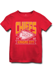 Junk Food Clothing Kansas City Chiefs Youth Red Vintage Logo Short Sleeve T-Shirt