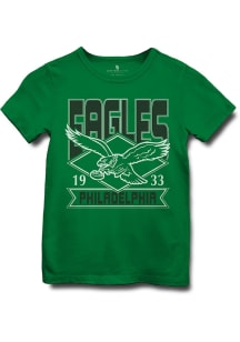 Junk Food Clothing Philadelphia Eagles Youth Kelly Green Vintage Logo Short Sleeve T-Shirt