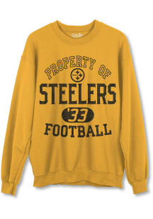 Junk Food Clothing Pittsburgh Steelers Mens Yellow Property Long Sleeve Fashion Sweatshirt