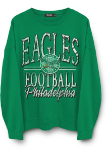 Junk Food Clothing Philadelphia Eagles Mens Kelly Green Retro Lateral Long Sleeve Fashion Sweatshi..