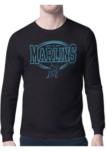 Starter Miami Marlins Black Team Track Long Sleeve T Shirt
