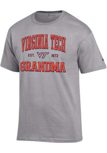 Champion Virginia Tech Hokies Grey Established date Grandma Jersey Short Sleeve T Shirt