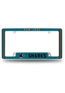 San Jose Sharks Classic All Over Chrome License Plate Frame - White